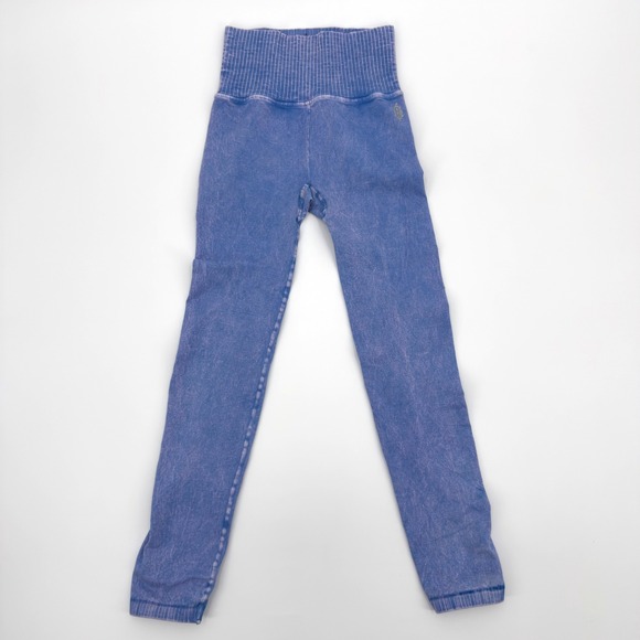 Free People Pants - Free People Movement High Waisted Leggings Blue Wash Workout Fitness Size XS